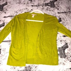 A light green cardigan